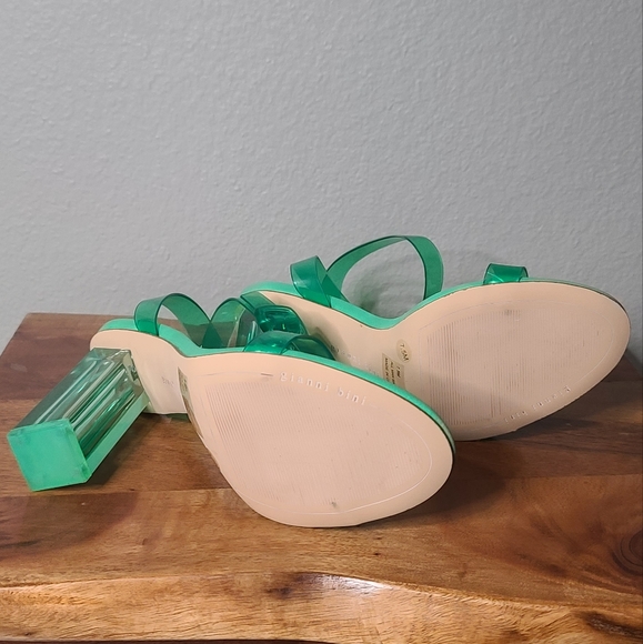 Gianni Bini Liyra Green Clear Jelly Ankle Strap Block Heel Sandals - Picture 5 of 7